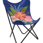 Multicolor Boho Accent Chair with Steel Frame and Cotton Seat 15 Multicolor Boho Accent Chair with Steel Frame and Cotton Seat