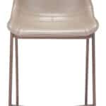 Brown Faux Leather Counter Stool with Walnut Legs (Set of 2)