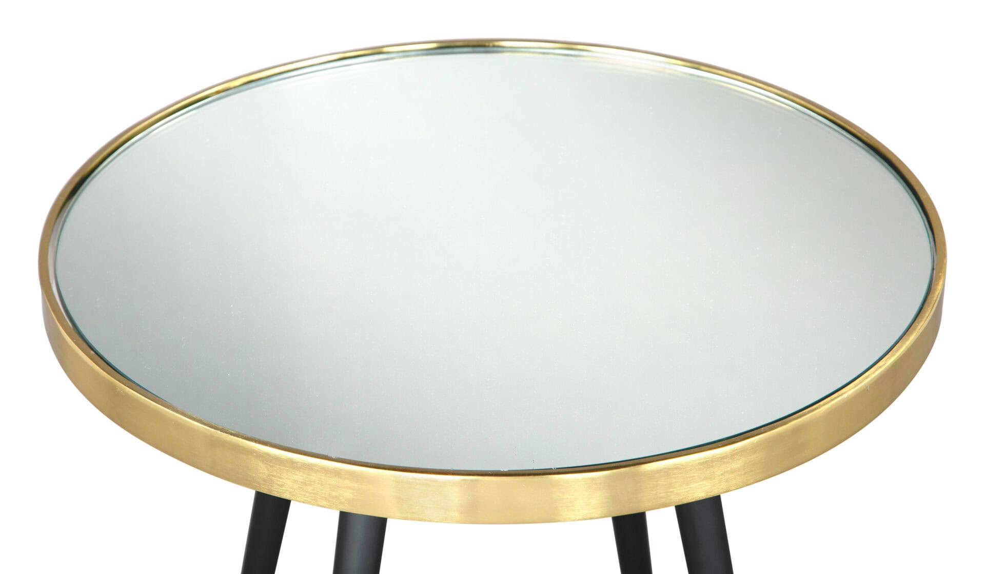 Gold & Black Round Side Table with Mirror Top 6 Gold & Black Round Side Table with Mirror Top - Image 6