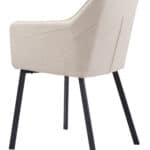 Beige Water-Resistant Dining Chair with Steel Frame (Set of 2)