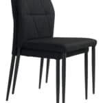 Black Modern Dining Chair with Geometric Stitching and Steel Legs (Set of 4) 14 Black Modern Dining Chair with Geometric Stitching and Steel Legs (Set of 4)