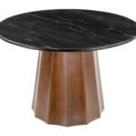 Round Marble and Acacia Dining Table with Storage 9 Round Marble and Acacia Dining Table with Storage