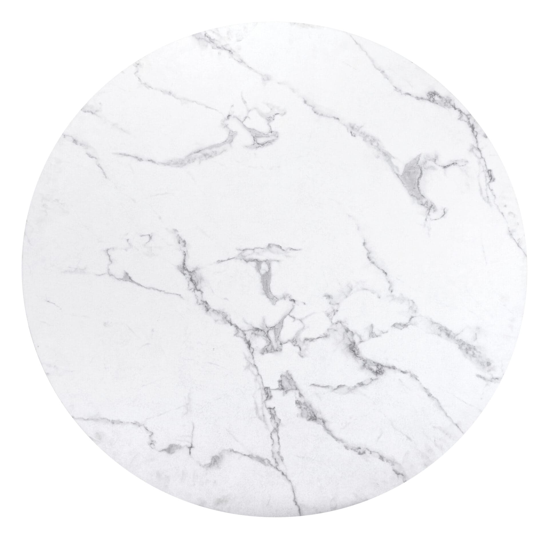 Mid Century Modern Round Dining Table with Marble Print Top 8 Mid Century Modern Round Dining Table with Marble Print Top - Image 8