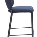 Velvet Upholstered Counter Stool with Footrest in Blue (Set of 2) 9 Velvet Upholstered Counter Stool with Footrest in Blue (Set of 2)