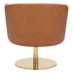 Modern Brown Swivel Accent Chair with Faux Leather and Tufted Seat 14 Modern Brown Swivel Accent Chair with Faux Leather and Tufted Seat