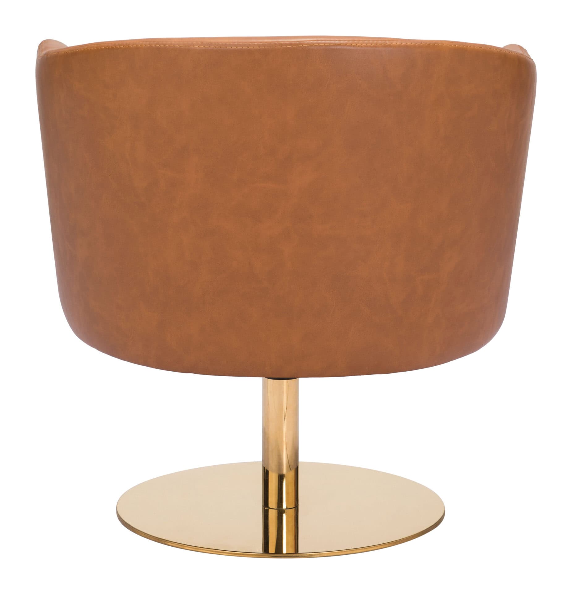 Modern Brown Swivel Accent Chair with Faux Leather and Tufted Seat 5 Modern Brown Swivel Accent Chair with Faux Leather and Tufted Seat - Image 5
