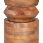 Walnut Lacquered Acacia Wood Round Side Table with Rubber Feet 5 Walnut Lacquered Acacia Wood Round Side Table with Rubber Feet