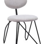 Modern Gray Dining Chair with Steel Frame and Teddy Fabric (Set of 2) 8 Modern Gray Dining Chair with Steel Frame and Teddy Fabric (Set of 2)