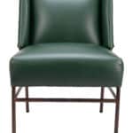 Modern Green Vinyl Accent Chair with Steel Base 12 Modern Green Vinyl Accent Chair with Steel Base