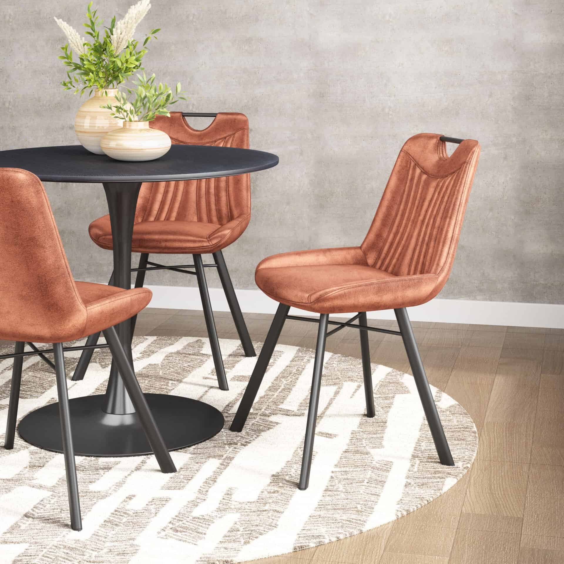 Velvet Tufted Dining Chair with Steel Legs and Handle (Set of 2) 1 Velvet Tufted Dining Chair with Steel Legs and Handle (Set of 2)