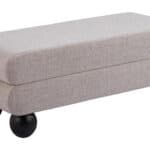 Gray Modern Bench with Glam Deco Design and Teddy Fabric 9 Gray Modern Bench with Glam Deco Design and Teddy Fabric