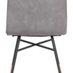 Gray Faux Leather Dining and Accent Chair with Gold Tips (Set of 2) 14 Gray Faux Leather Dining and Accent Chair with Gold Tips (Set of 2)