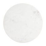 Round White Marble Side Table with Natural Wood Frame 11 Round White Marble Side Table with Natural Wood Frame