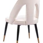 Ivory Dining Chair with Teddy Fabric and Steel Frame
