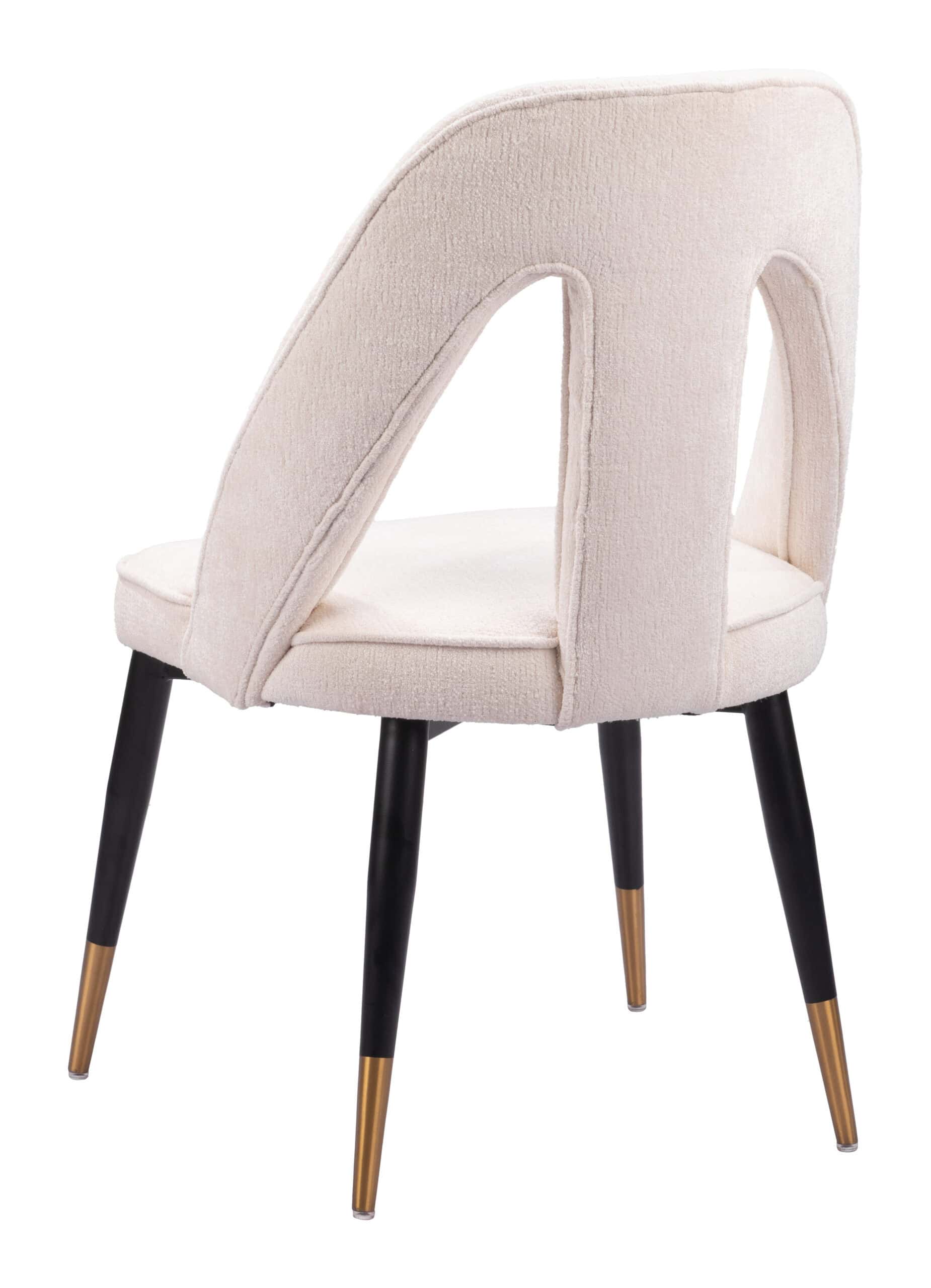 Ivory Dining Chair with Teddy Fabric and Steel Frame 17 Ivory Dining Chair with Teddy Fabric and Steel Frame
