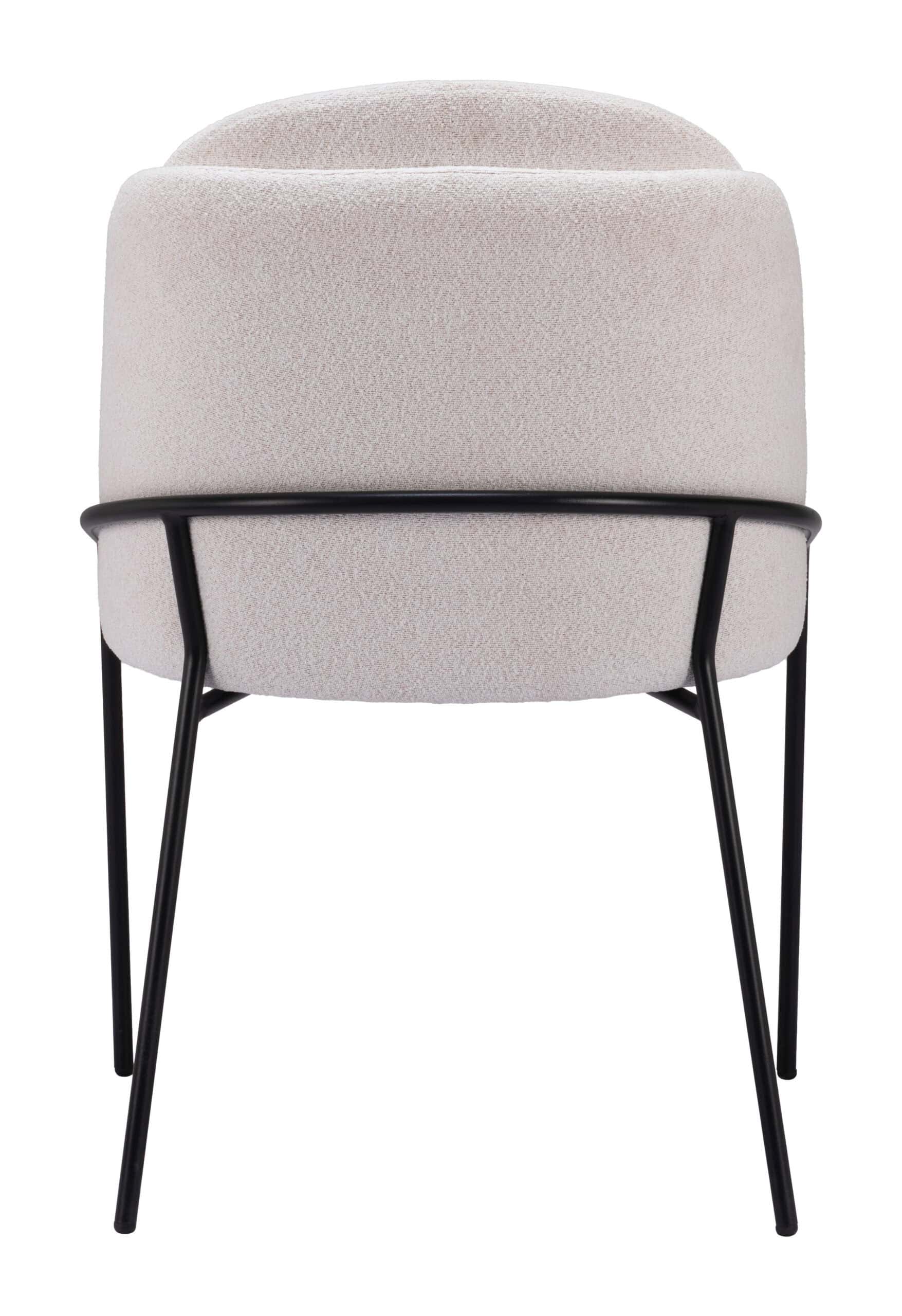 Ivory Teddy Fabric Dining Chair with Steel Legs (Set of 2) 11 Ivory Teddy Fabric Dining Chair with Steel Legs (Set of 2)