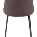 Mid-Century Modern Faux Leather Dining Chair with Steel Frame (Set of 2)