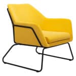 Yellow Velvet Accent Chair with Powder Coated Steel Legs 17 Yellow Velvet Accent Chair with Powder Coated Steel Legs