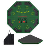 8-Player Foldable Poker Table Top with Cup Holders and Bag