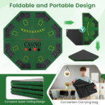 8-Player Foldable Poker Table Top with Cup Holders and Bag