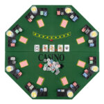 8-Player Foldable Poker Table Top with Cup Holders and Bag