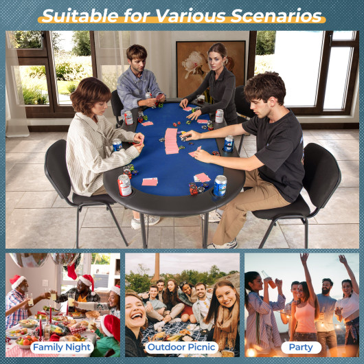 8 Player Foldable Poker Table with Cup Holders and Armrests 14 8 Player Foldable Poker Table with Cup Holders and Armrests - Image 14