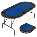 8 Player Foldable Poker Table with Cup Holders and Armrests 23 8 Player Foldable Poker Table with Cup Holders and Armrests