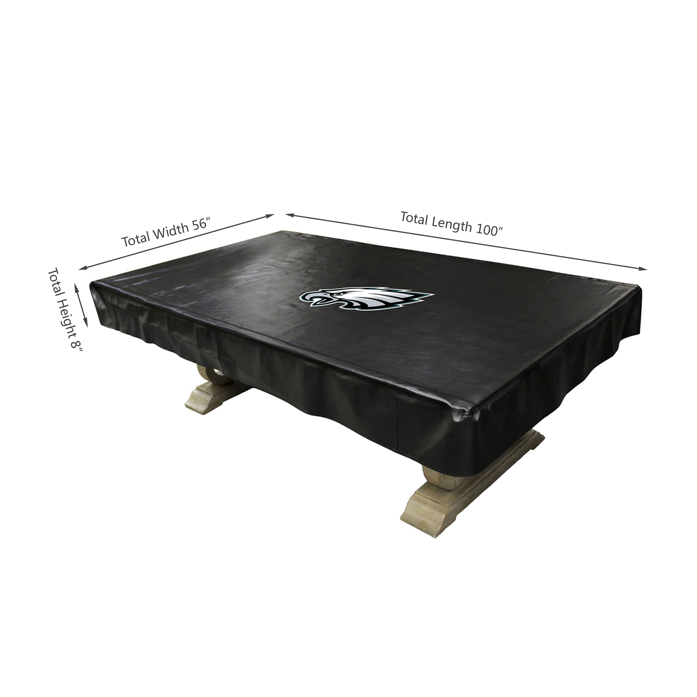 philadelphia eagles 8' billiard table cover black naugahyde