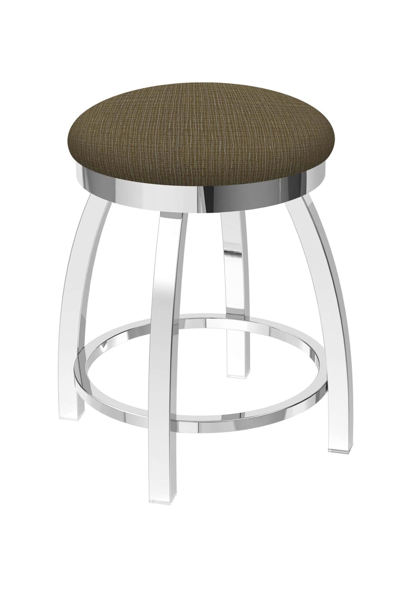 18-Inch Backless Vanity Stool with Steel Frame, Chrome Finish, Graph Cork Seat, and Arched-Leg Base 1 18-Inch Backless Vanity Stool with Steel Frame, Chrome Finish, Graph Cork Seat, and Arched-Leg Base
