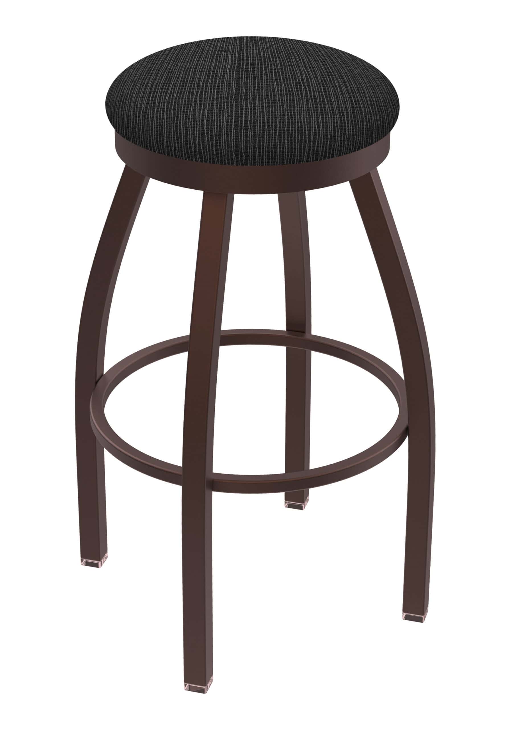 25-Inch Backless Counter Stool with Steel Frame, Bronze Finish, Graph Coal Seat, and Arched-Leg Base 4 25-Inch Backless Counter Stool with Steel Frame, Bronze Finish, Graph Coal Seat, and Arched-Leg Base