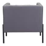Mid-Century Modern Gray Tufted Faux Leather Accent Chair 14 Mid-Century Modern Gray Tufted Faux Leather Accent Chair