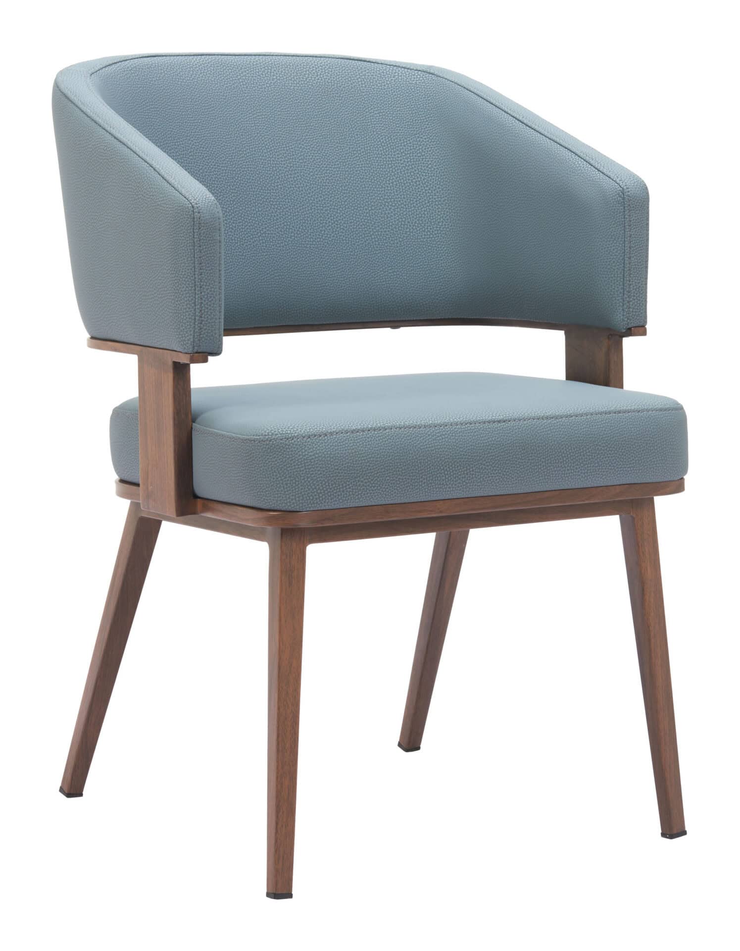 Modern Gray and Walnut Dining Chair with Faux Wood Legs 6 Modern Gray and Walnut Dining Chair with Faux Wood Legs - Image 6