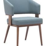 Modern Gray and Walnut Dining Chair with Faux Wood Legs 13 Modern Gray and Walnut Dining Chair with Faux Wood Legs