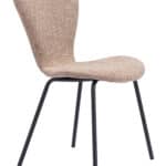 Mid-Century Modern Stackable Dining Chair with Steel Frame (Set of 2)