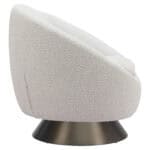 Modern Gray Swivel Chair with 360-Degree Base and Armrests
