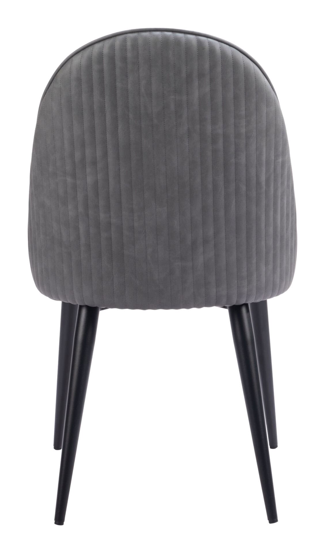Modern Gray Armless Dining Chairs with Steel Frame (Set of 2) 4 Modern Gray Armless Dining Chairs with Steel Frame (Set of 2) - Image 4