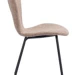 Mid-Century Modern Stackable Dining Chair with Steel Frame (Set of 2)