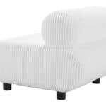 White Accent Chair with Channeled Fabric and Wood Legs 11 White Accent Chair with Channeled Fabric and Wood Legs