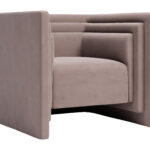 Taupe Velvet Armchair with Modern Design and Armrest Support 21 Taupe Velvet Armchair with Modern Design and Armrest Support