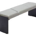 Gray Upholstered Bench with Steel Frame and Faux Leather Seat 9 Gray Upholstered Bench with Steel Frame and Faux Leather Seat