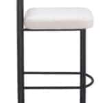 Ivory Teddy Fabric Barstool with Black Steel Frame (Set of 2) 13 Ivory Teddy Fabric Barstool with Black Steel Frame (Set of 2)
