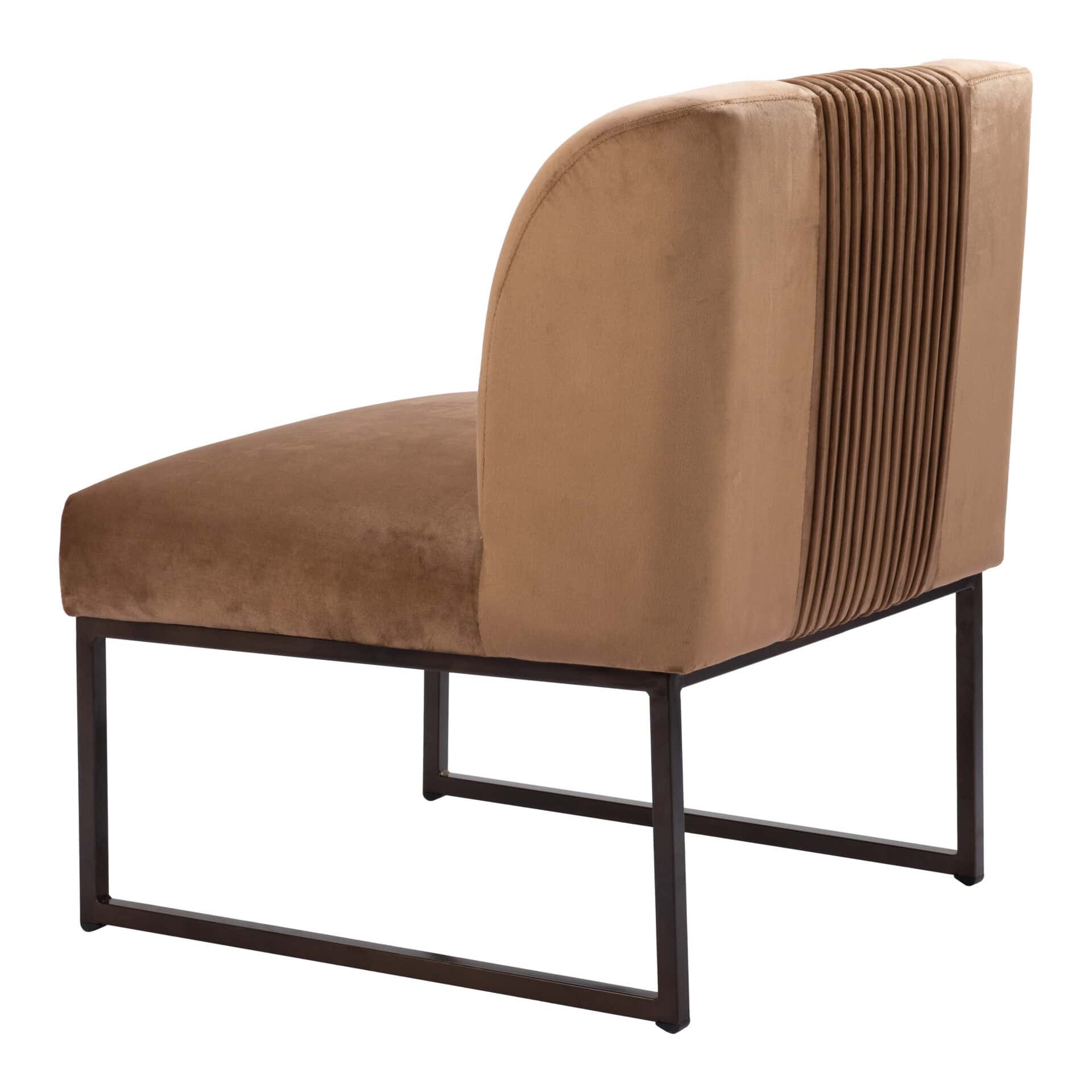Modern Velvet Accent Chair with Powder Coated Steel Base 6 Modern Velvet Accent Chair with Powder Coated Steel Base - Image 6