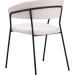 Cream Shearling Modern Dining Chair with Armrests and Steel Legs (Set of 2) 14 Cream Shearling Modern Dining Chair with Armrests and Steel Legs (Set of 2)