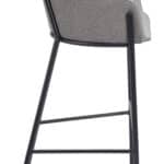 Gray Steel Barstool with Vinyl Upholstery and Armrest Support 11 Gray Steel Barstool with Vinyl Upholstery and Armrest Support