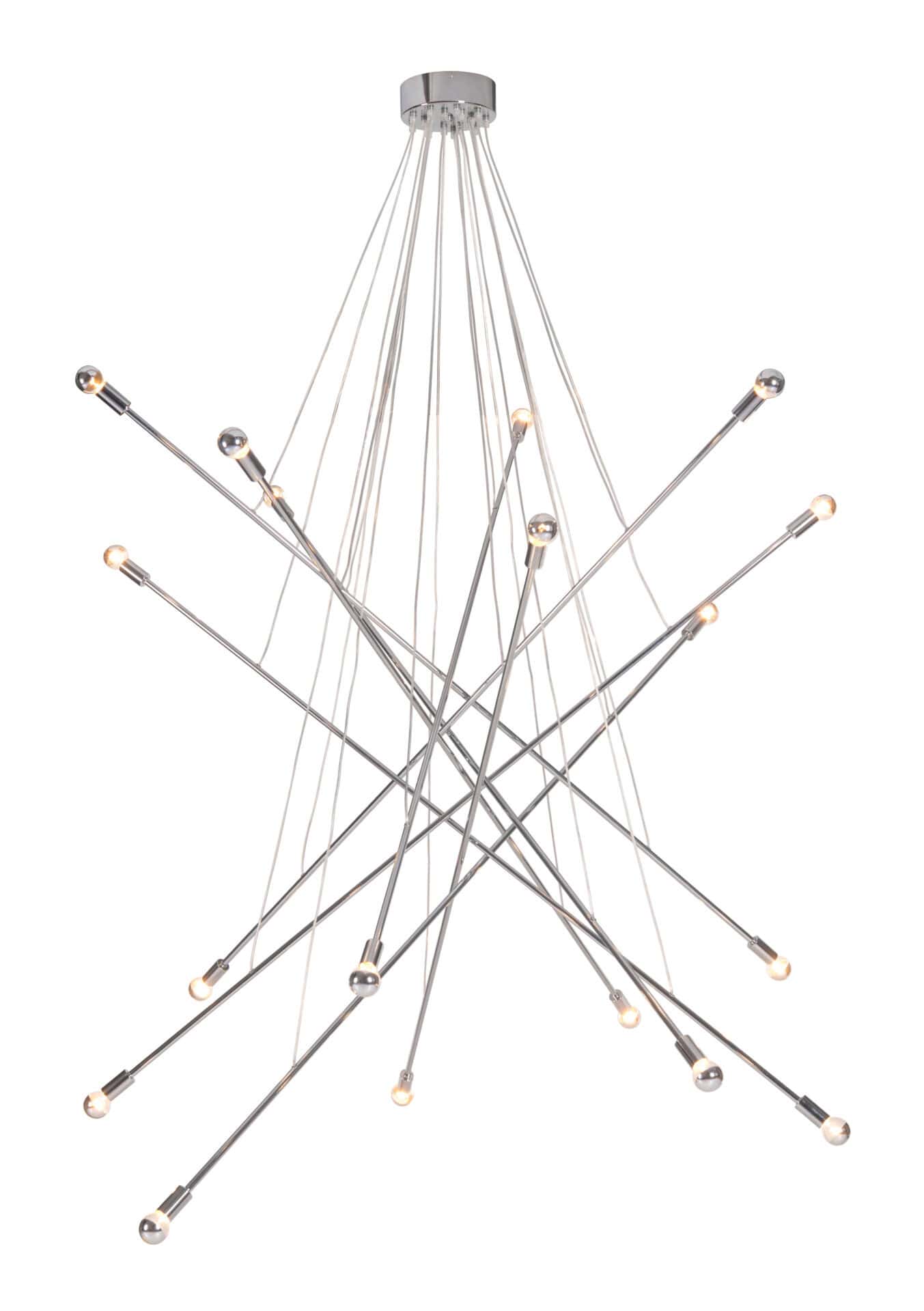 Modern Chrome Ceiling Lamp with Elegant Criss-Cross Design and Bulbs 2 Modern Chrome Ceiling Lamp with Elegant Criss-Cross Design and Bulbs - Image 2