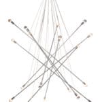 Modern Chrome Ceiling Lamp with Elegant Criss-Cross Design and Bulbs 7 Modern Chrome Ceiling Lamp with Elegant Criss-Cross Design and Bulbs