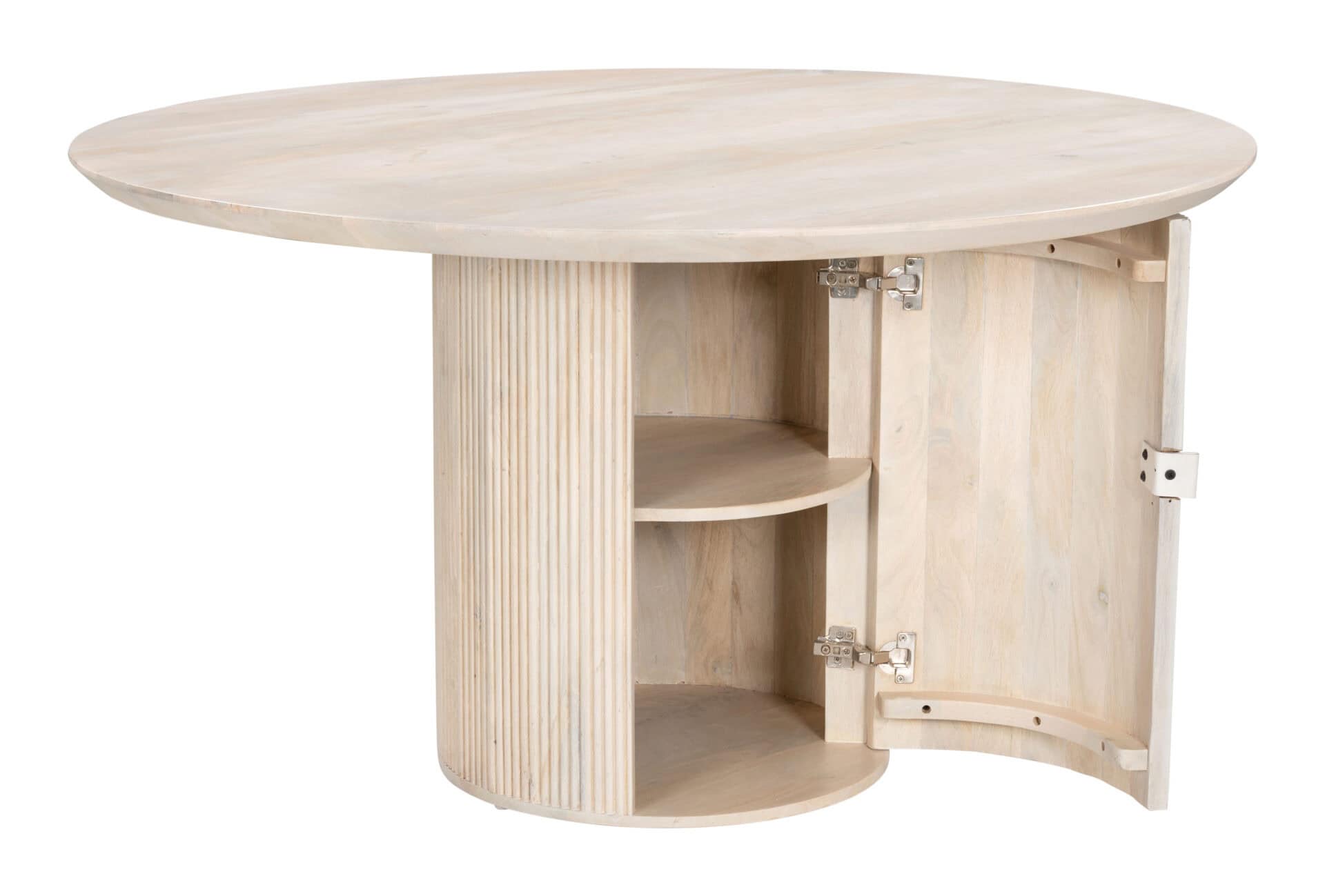 Round Mango Wood Dining Table with Hidden Storage Compartment 7 Round Mango Wood Dining Table with Hidden Storage Compartment - Image 7