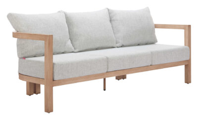 Modern Outdoor Weather Resistant Gray Sofa with Aluminum Frame