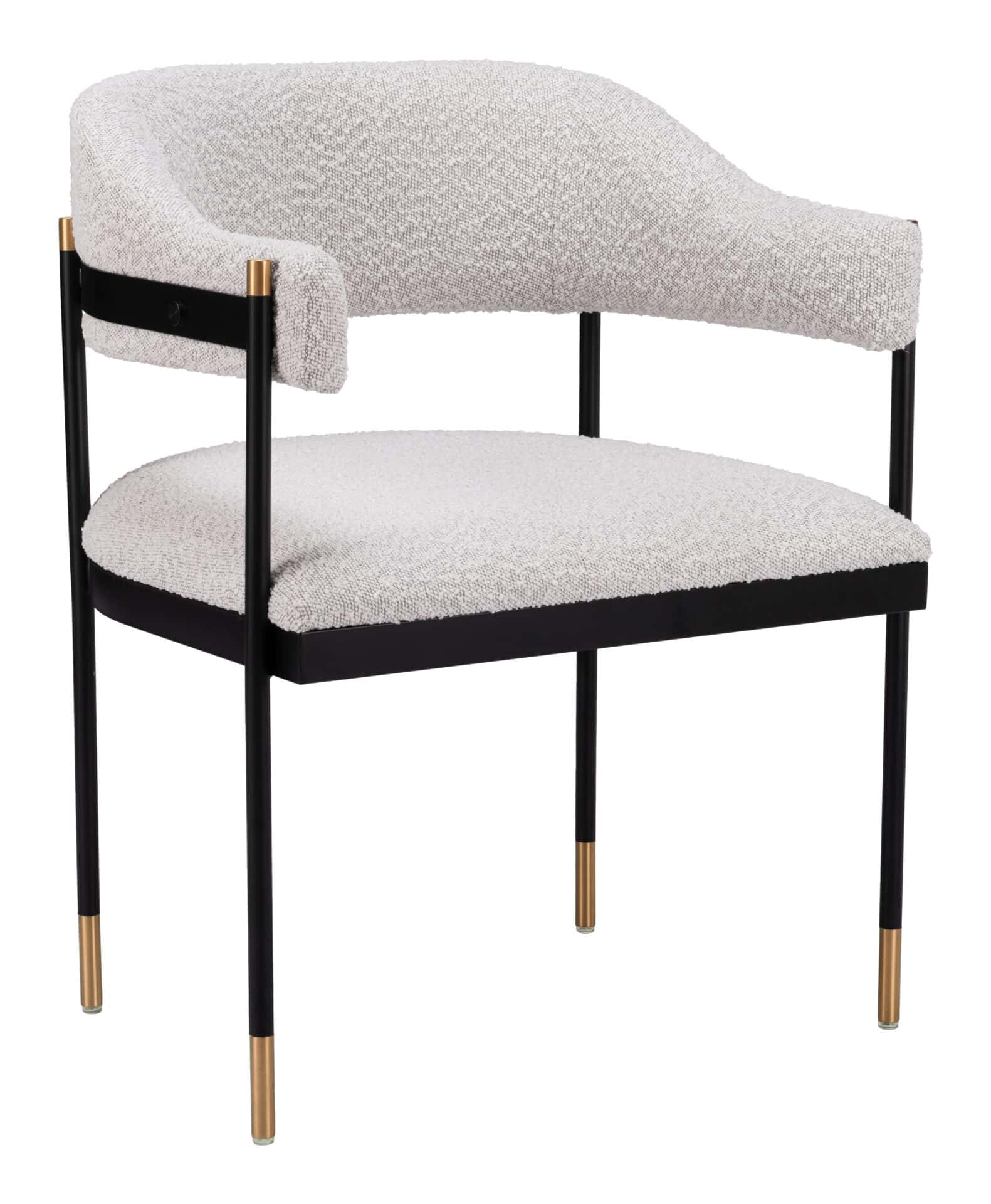 Modern Gray Dining Chair with Plush Teddy Fabric and Steel Frame 3 Modern Gray Dining Chair with Plush Teddy Fabric and Steel Frame - Image 3