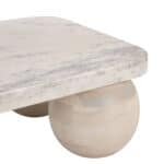 Natural Mango Wood Coffee Table with Marble Top 19 Natural Mango Wood Coffee Table with Marble Top